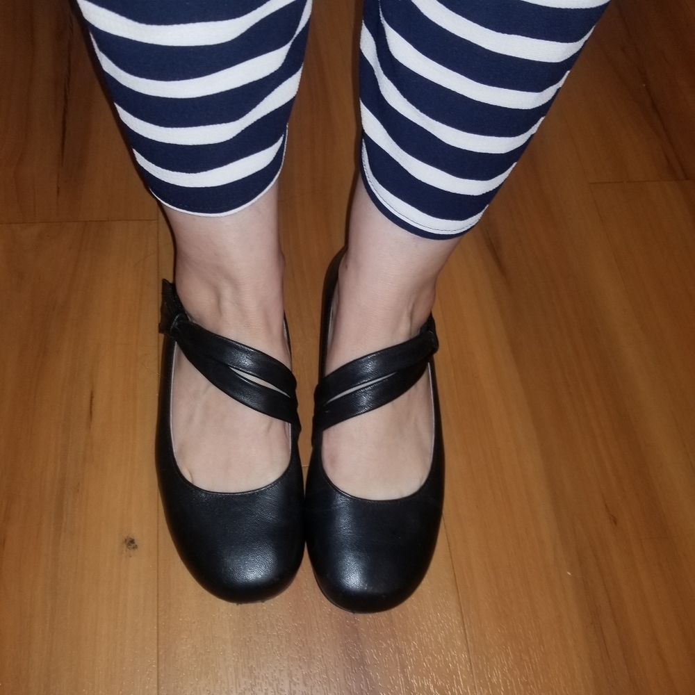 Abeo BIO System Shoe Talia Mary Jane Flats Black Leather Shoe Women's Size 6N